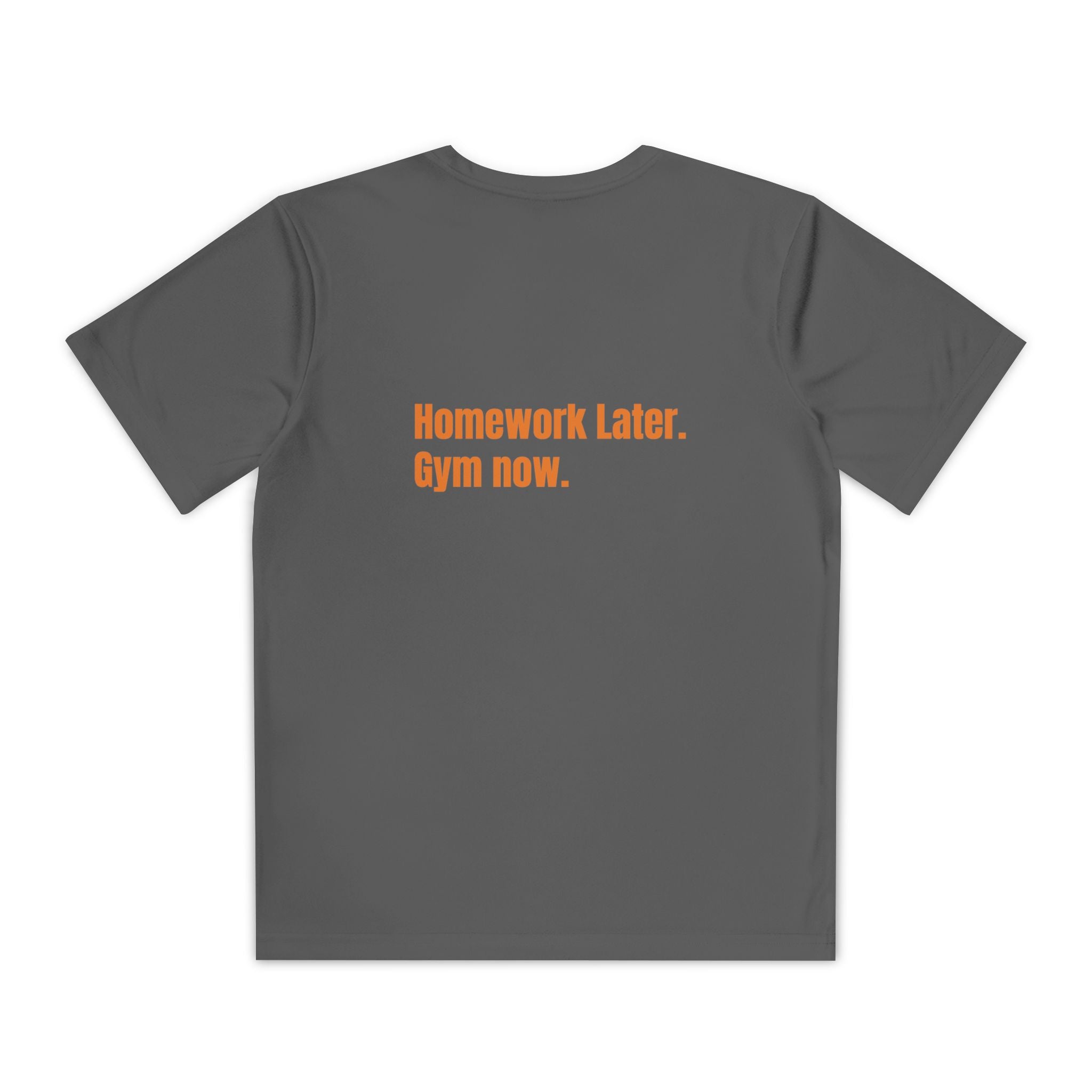 Youth Competitor Tee — "Homework Later. Gym now." Athletic Youth T‑Shirt