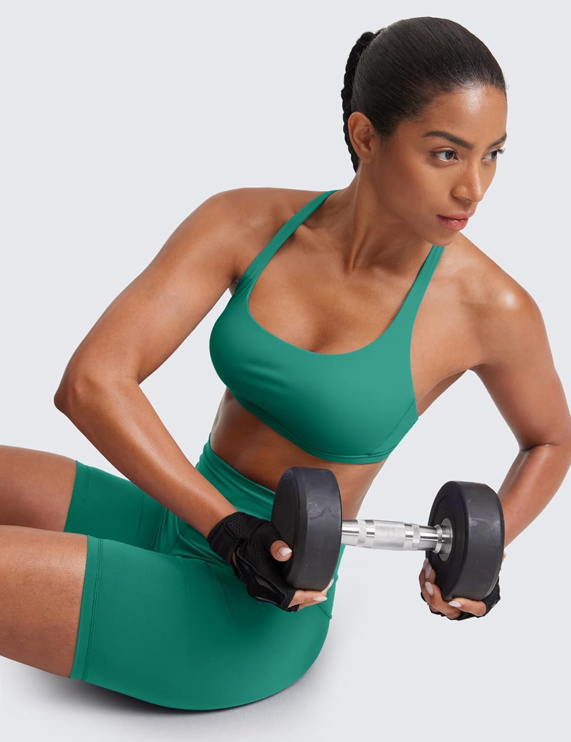 Womens Naked Feeling Criss Cross Sports Bra - Strappy Back Padded Medium Support Wireless Gym Cami Workout Yoga